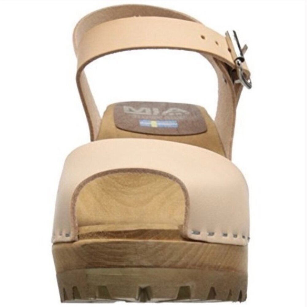 Mia Greta Open-Toe Clogs Mules Sandals Natural Light Beige Size 41 NIB NEW - Picture 2 of 15